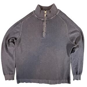 Tommy Bahama Quarter Zip Blue‎ Sweater Mens Size L Pullover